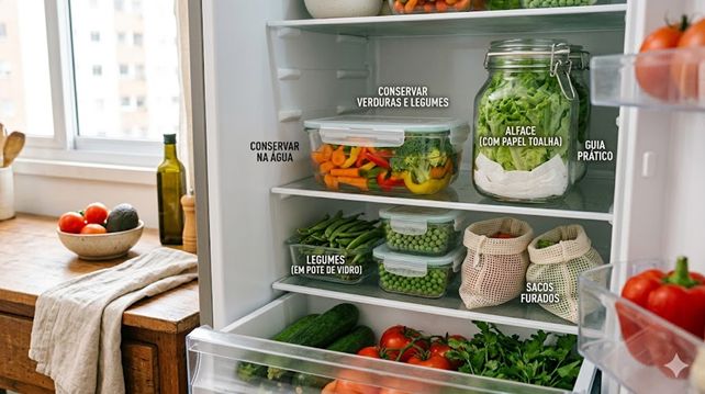 como conservar verduras na geladeira