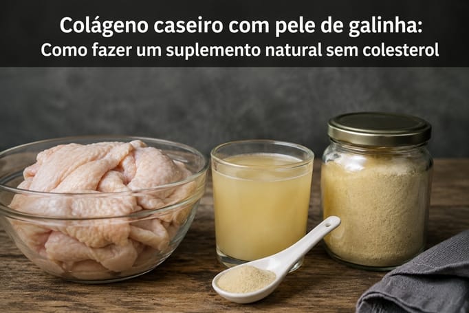 Colágeno caseiro com pele de galinha foto